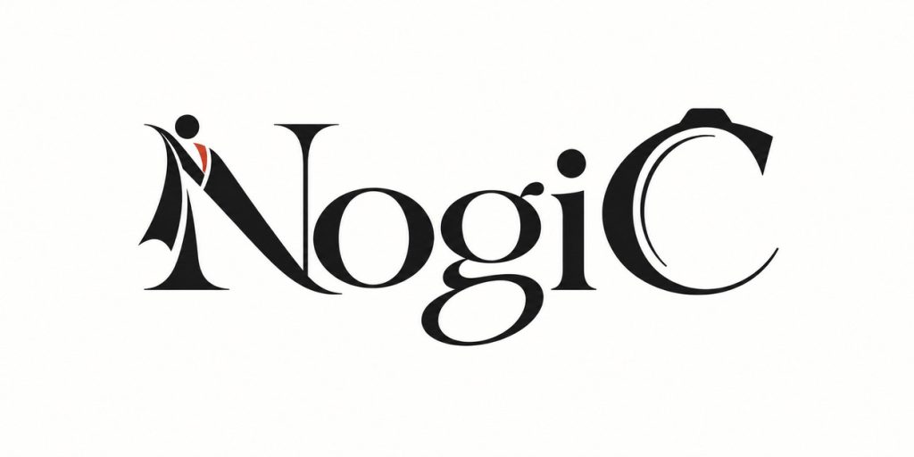 NogiCのロゴ。着物を思わせるNと、カメラを思わせるCを組み合わせたデザイン（制作途中）
