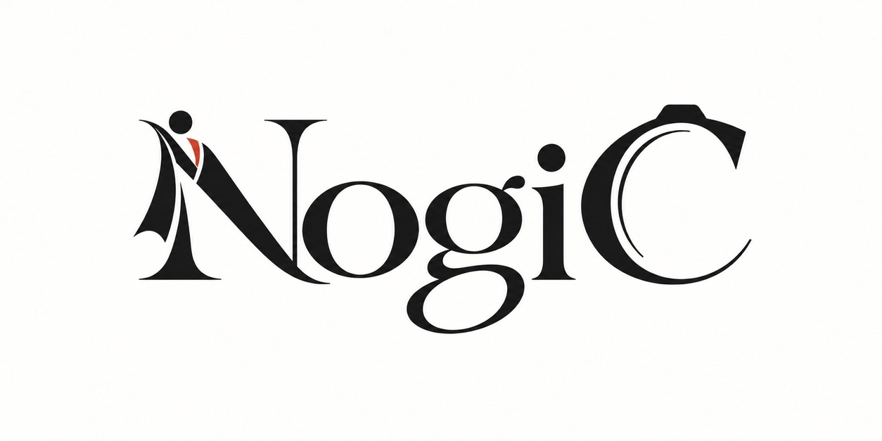 NogiCのロゴ。着物を思わせるNと、カメラを思わせるCを組み合わせたデザイン（制作途中）
